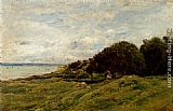 Daubigny Paintings - Les Graves Pres De Villerville by Charles-Francois Daubigny